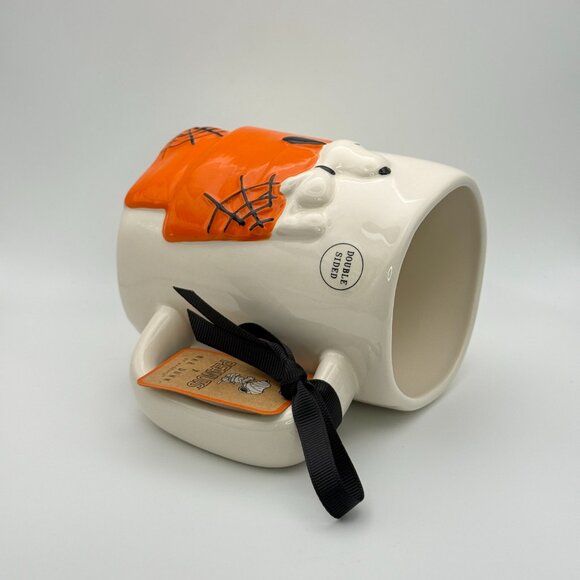 Snoopy Halloween mug by Rae Dunn | 3D Snoopy on his iconic doghouse in orange - Picture 4 of 5